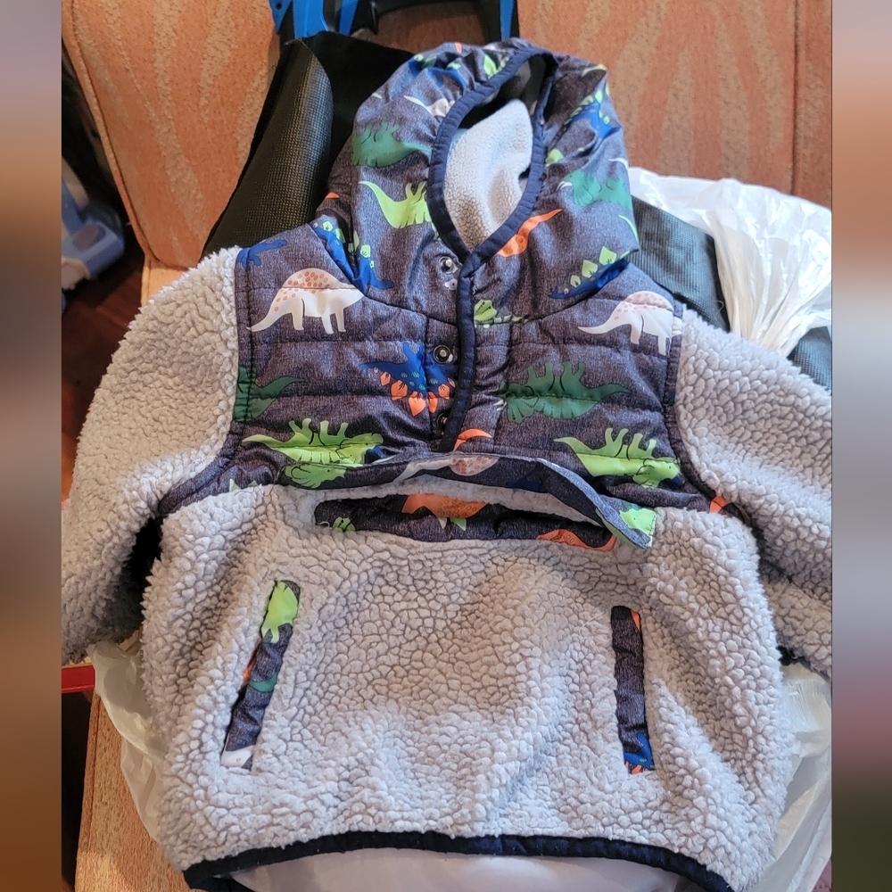 1 Madison Green and Gray Sherpa Jacket